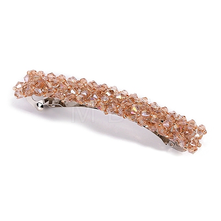 Glass Beaded Hair Barrettes PW-WG60883-04-1