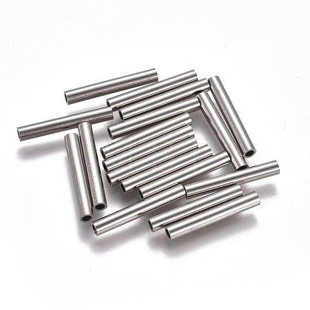 Non-Tarnish 304 Stainless Steel Tube Beads STAS-F224-01P-F-1