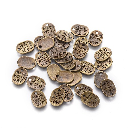 Tibetan Style Alloy Oval Charms LS-TIBEP-Q035-08AB-NR-1