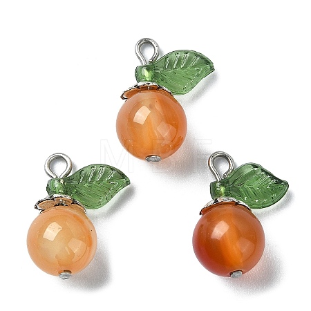 Natural Carnelian Fruit Pendants PALLOY-TA00077-03-1