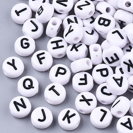 White Opaque Acrylic Beads SACR-R249-01M-1