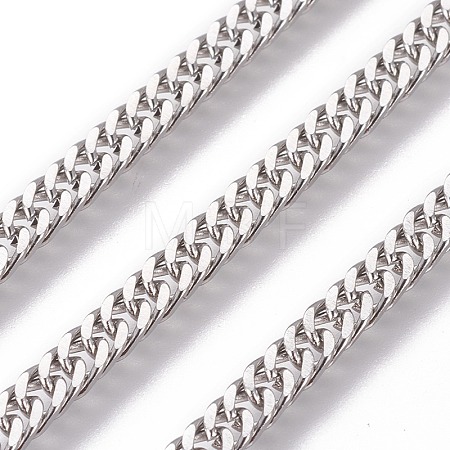 Tarnish Resistant 304 Stainless Steel Cuban Link Chains CHS-E018-13P-1