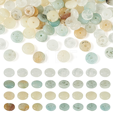 180Pcs 4 Styles Natural White African Opal & Flower Amazonite & Quartz Crystal Beads G-TA0003-14-1