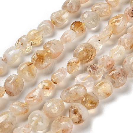 Natural Yellow Lodolite Quartz Beads Strands G-P497-01E-39B-1