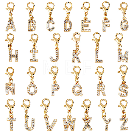 26Pcs Alloy Rhinestone Pendant Decorations HJEW-FH00326-1