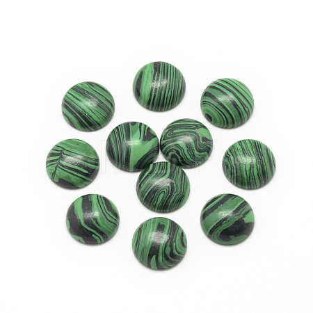 Synthetic Malachite Cabochons X-G-R416-10mm-38-1