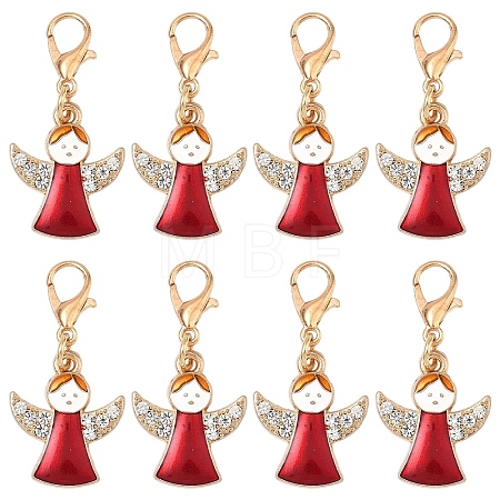 10Pcs Alloy Enamel Pendant Decorations HJEW-YW00277-02-1