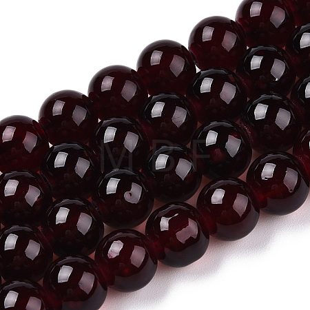 Baking Paint Imitation Jade Glass Round Bead Strands DGLA-Q021-8mm-48-1