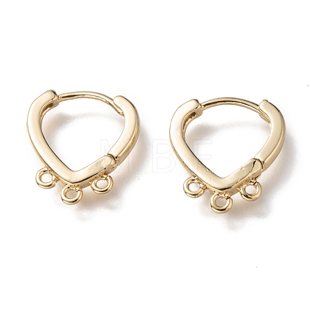 Brass Huggie Hoop Earring Findings EJEW-O107-02G-1