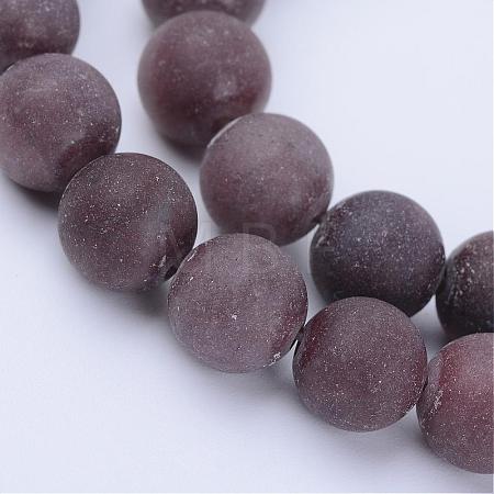 Natural Purple Aventurine Beads Strands G-Q462-8mm-15-1