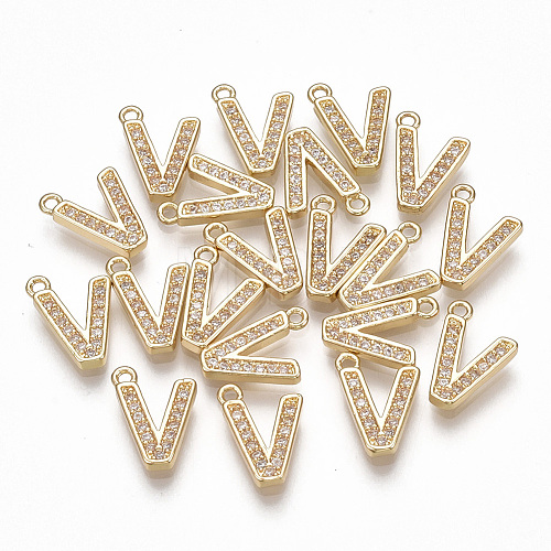 Brass Cubic Zirconia Charms KK-S348-330V-1