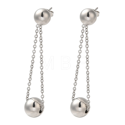 Non-Tarnish 304 Stainless Steel Stud Dangle Earrings EJEW-Q386-01P-1