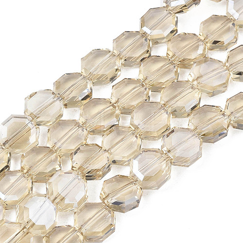 Electroplate Transparent Glass Beads Strands EGLA-N002-27-F02-1