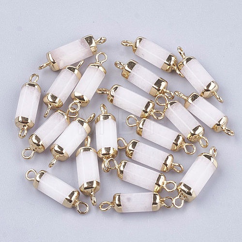 Electroplate Natural  White Jade  Links connectors G-S344-01K-1