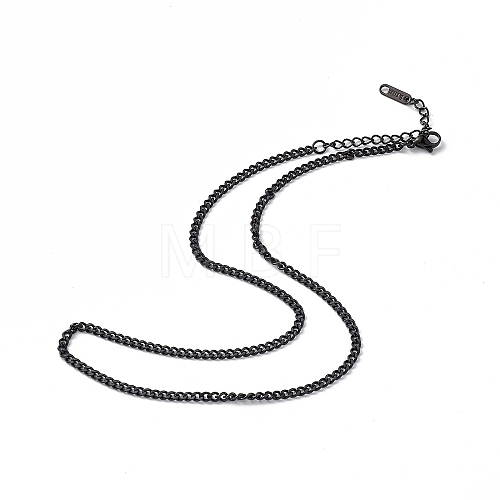 304 Stainless Steel Curb Chain Necklace for Men Women NJEW-K245-018A-1