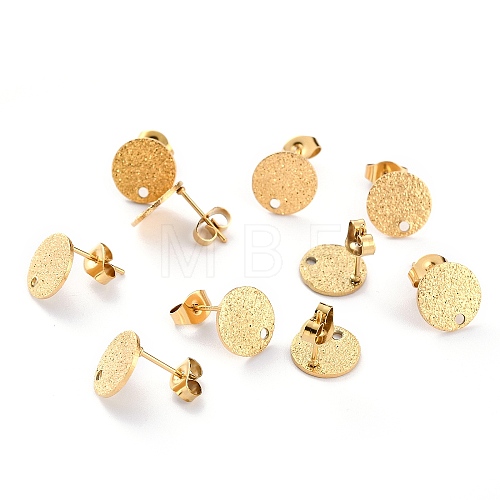 Ion Plating(IP) 304 Stainless Steel Stud Earring Findings STAS-O144-01B-G-1