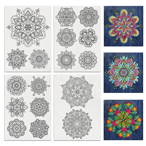 4 Sheets 11.6x8.2 Inch Stick and Stitch Embroidery Patterns DIY-WH0455-128-1