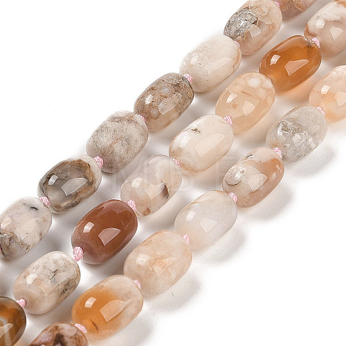 Natural Cherry Blossom Agate Beads Strands G-P535-H02-01-1