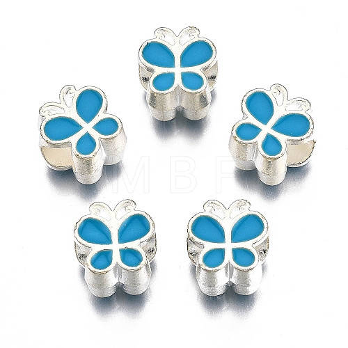 Alloy Enamel European Beads MPDL-T005-004B-RS-1