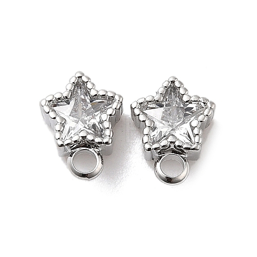 Brass with Cubic Zirconia Stud Earrings Finding KK-Q048-17P-1