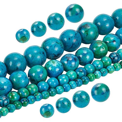 117Pcs 4 Styles Synthetic Yellow Turquoise(Jasper) Beads Strands TURQ-AR0001-22-1