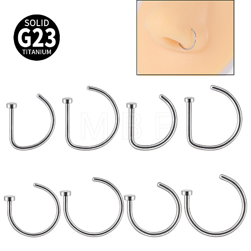 G23 Titanium C Shaped Clip on Nose Rings WGA60F5-02-1