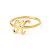 Adjustable 201 Stainless Steel Letter Open Cuff Rings for Women FS-WG61269-11-1