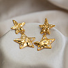304 Stainless Steel Cubic Zirconia Dangle Stud Earrings WG7D1EF-01-1
