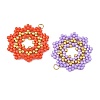 Glass Seed Beaded Pendants PALLOY-MZ01411-2
