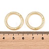 Brass Micro Pave Clear Cubic Zirconia Spring Gate Rings KK-H292-06G-3
