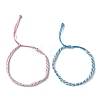 2Pcs 2 Colors Nylon Cord Braided Wave Cord Bracelets BJEW-JB10742-1