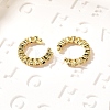 Brass Micro Pave Cubic Zirconia Cuff Earrings X-ZIRC-H109-06G-5