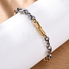 201 Stainless Steel Byzantine Chain Bracelets BJEW-B078-159GP-4