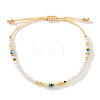 Glass & Brass Beads Braided Bracelets XO9913-1-1