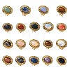 Oval Natural & Synthetic Gemstone Finger Rings RJEW-M063-01G-2