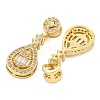 Rack Plating Brass Micro Pave Clear Cubic Zirconia Charms KK-F089-05G-2