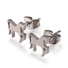 Tarnish Resistant 304 Stainless Steel Stud Earrings EJEW-N045-06P-1