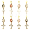 4Pcs Alloy Enamel & Rhinestone Pendant Decorations HJEW-YW00493-01-2