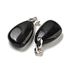 Natural Obsidian Pendants G-G147-02P-04-2