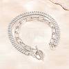 304 Stainless Steel Pave Clear Cubic Zirconia Tennis Chain Paperclip Chain Necklaces with OT Clasps NJEW-D326-02P-3