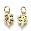 Brass Micro Pave Colorful Cubic Zirconia Charms ZIRC-S067-161-NF-2