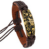 PU Leather Cord Adjustable Bracelets PW-WGE728C-02-1