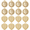 BENECREAT 20Pcs 2 Style Alloy Pendants FIND-BC0002-09-1