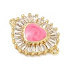 Brass Pave Clear Cubic Zirconia Connector Charms KK-A293-12G-3