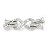 Brass Micro Pave Clear Cubic Zirconia Fold Over Clasps KK-U059-32P-1