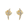 925 Sterling Silver Clear Cubic Zirconia Stud Earrings EJEW-Q032-01D-G-4
