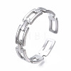 304 Stainless Steel Rectangle Wrap Open Cuff Ring RJEW-T023-70P-3