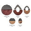 10Pcs 5 Style Resin & Walnut Wood Pendants RESI-LS0001-20-3