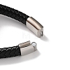 Men's Braided Black PU Leather Cord Bracelets BJEW-K243-16AS-4