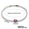 Elegant Brass Micro Pave Cubic Zirconia Charm Bracelets GR4721-8-1